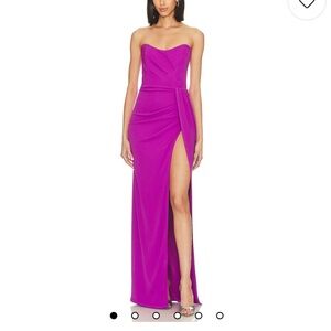 Katie May Strapless Magenta Gown